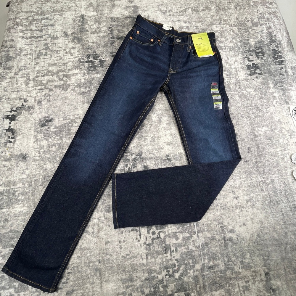 Levi Mens 29x32 511 Slim Stretch Flex Eco Performance Dark Wash Jeans